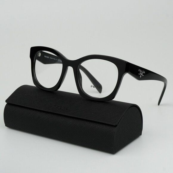 NEW Prada PRA05V 16K1O1 Black Women Cat Eye Eyeglasses PR A05V - Picture 2 of 10